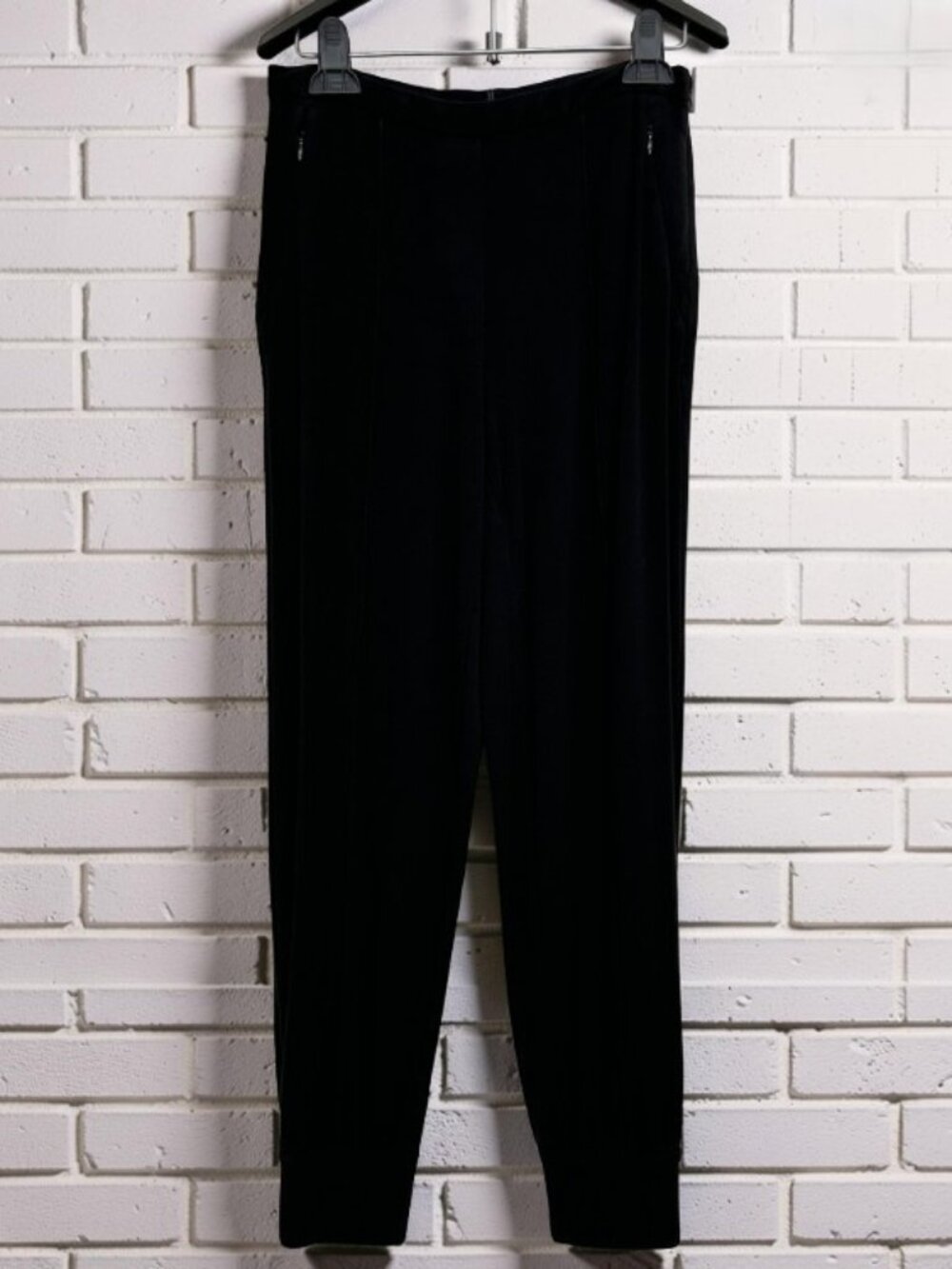 Elie Tahari Black Jogger Pants Zipper Cuff Exposed Seam Size Small
